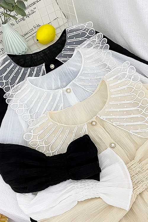 

2021 Single-breasted Bottoming Shirt Women Spring and Summer New Retro Korean Style Foreign Style Trumpet Sleeve Top