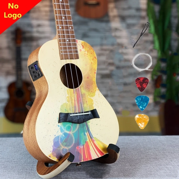 

Ukulele Top Solid Acoustic Electric Concert Tenor 23 26 Inch No Logo Color Hawaiian Guitar Ukelele Spruce Mahogany Guitarra