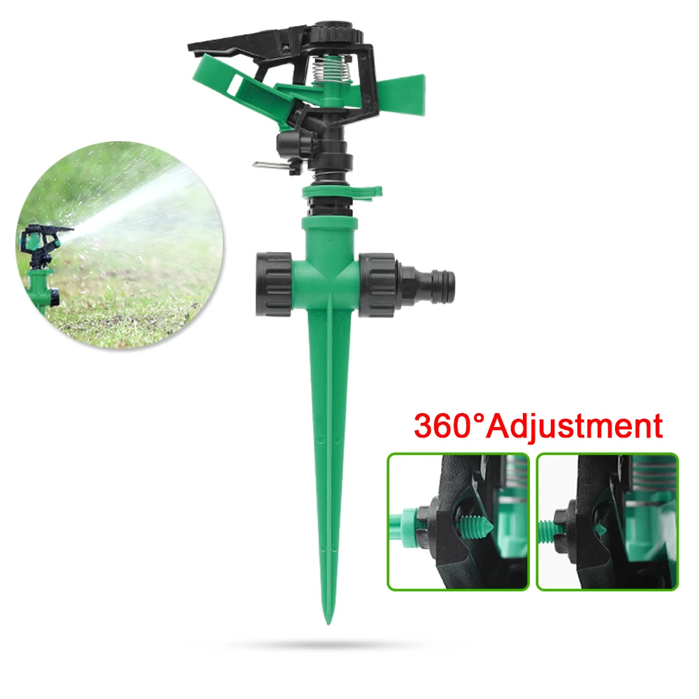 

360° Rotating Jet Sprinkler Double Outlet Rocker Nozzles 1/2" Male Thread Garden Water Sprayer Agriculture Irrigation Sprinklers