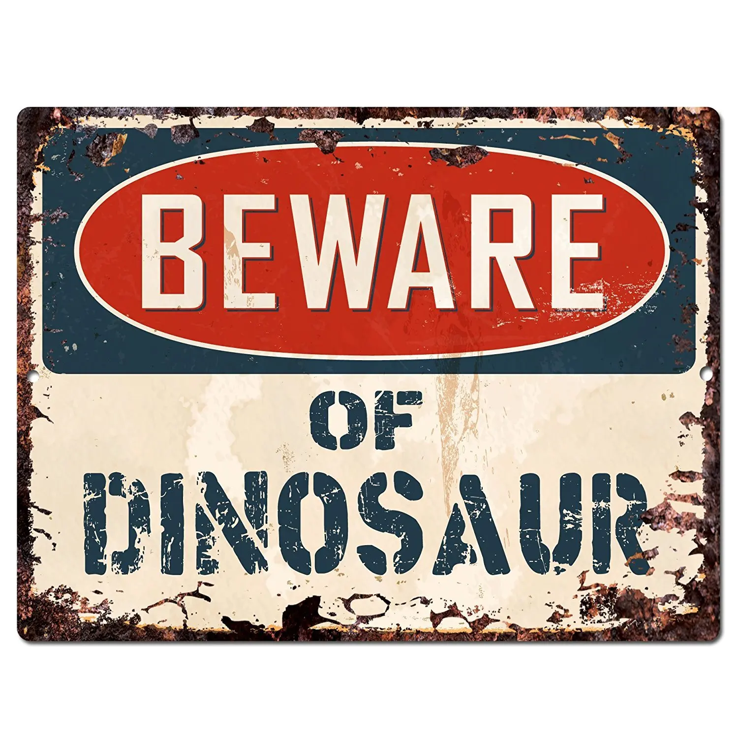 Beware of DINOSAUR Chic Sign Vintage Retro Rustic 8&quotx 12&quot Metal Plate Store Home Room Wall Decor Gift | Дом и сад