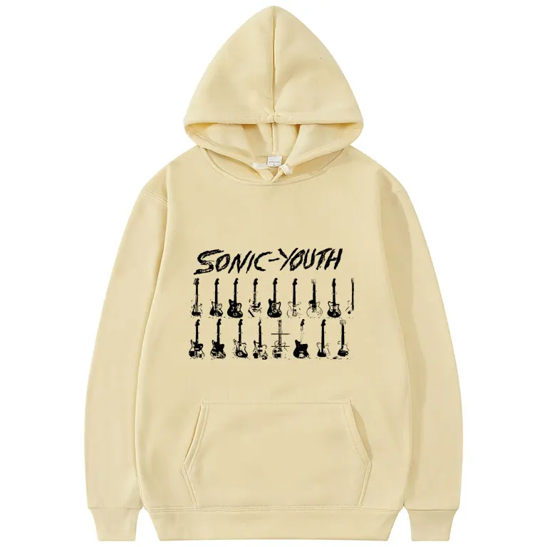 

Sonic Youth Hoodie Guitar Pattern Sweatshirt Fashion Design Men Women Pullover Fleece Cotton Fabric Couples Harajuku Streetwear