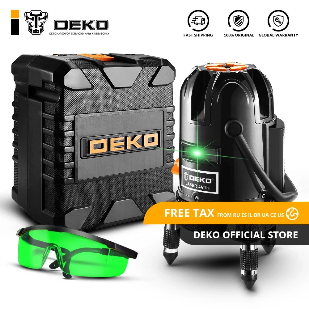 DEKO LL58G BMC box 5 Line 6 Points зеленый лазерный уровень самонивелирующийся горизонтальный