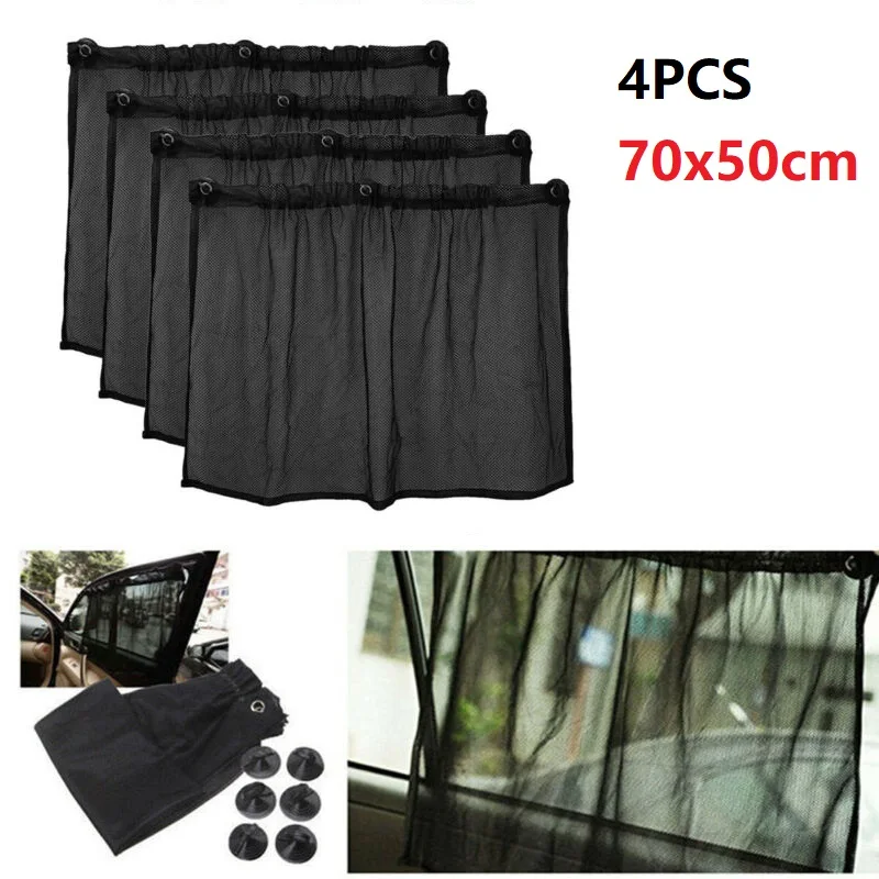 

4 шт. 70*50 см летние автомобильные занавески, аксессуары, крышка, черная защита автомобиля, фотоаксессуары с присоской