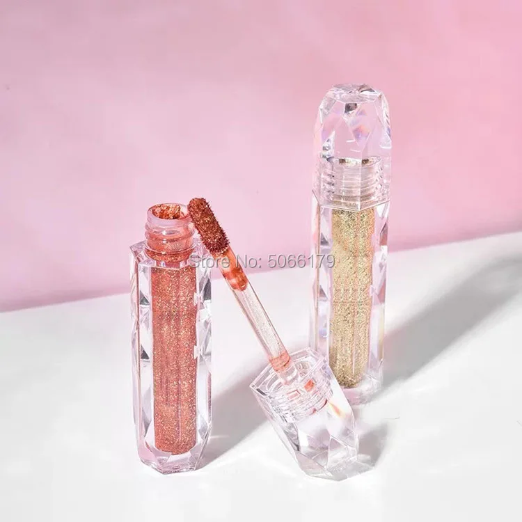 2 мл 8 пластиковые прозрачные алмазные бутылка для блеска губ золотые