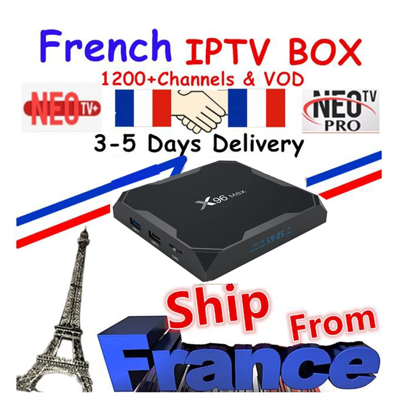 Лучший французский IP tv Box X96 Max Android с 1200 + 1 год Европа Франция арабские африканские