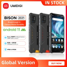 UMIDIGI teléfono inteligente BISON 2021, móvil resistente al agua IP68/IP69K, con Android 11, NFC, 128GB + 8GB, cámara cuádruple matricial de 48MP, pantalla FHD (4)