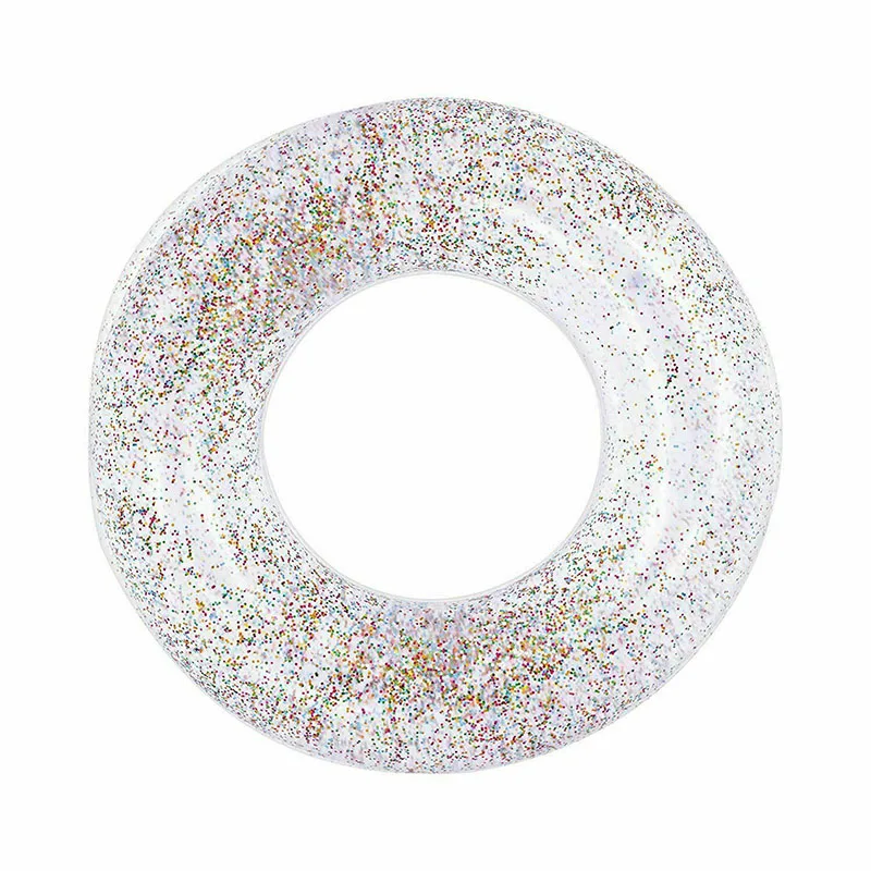 Прозрачное надувное кольцо для плавания с блестками Круглый Круг из ПВХ летние