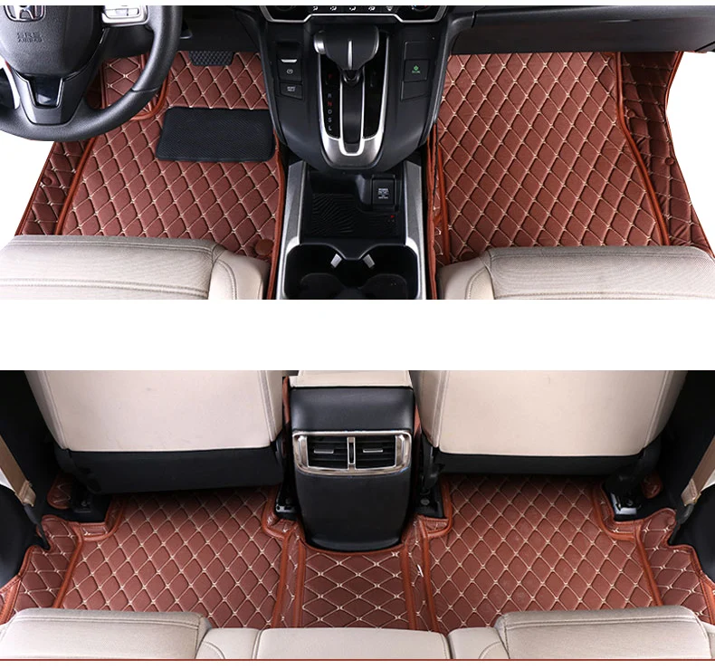 

leather car styling floor mats for honda crv cr-v 2017 2018 2019 2020 5th generation interior accessories carpet