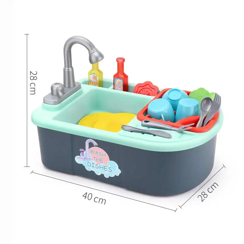 

40Pcs Children's kitchen Sink Vegetables Toy Set Pretend Play Miniature Food Plastic Dishes Home Educational Toys for Kids