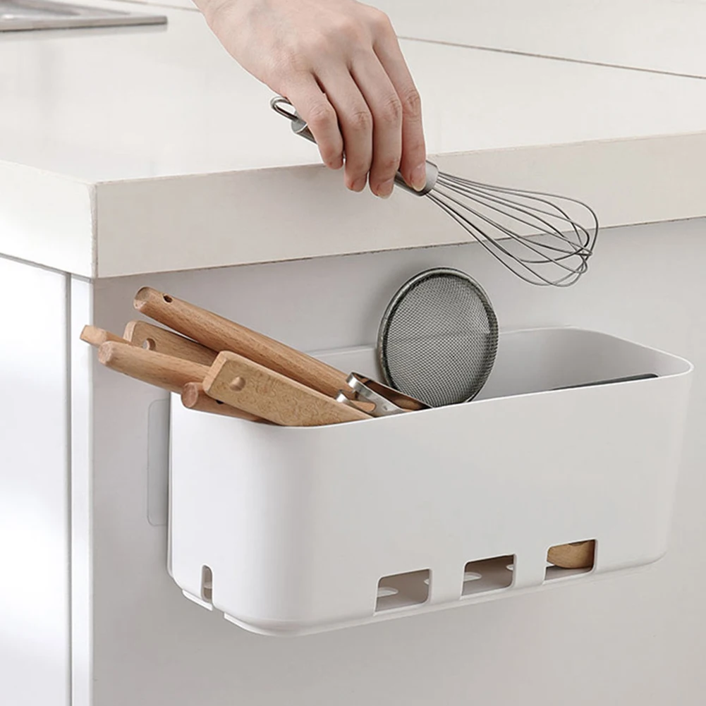 

Under Sink Storage Rack Pull Out Cabinet Basket Self-Adhesive Cabinet Organizer Drawer Storage Holders Kitchen Organizer