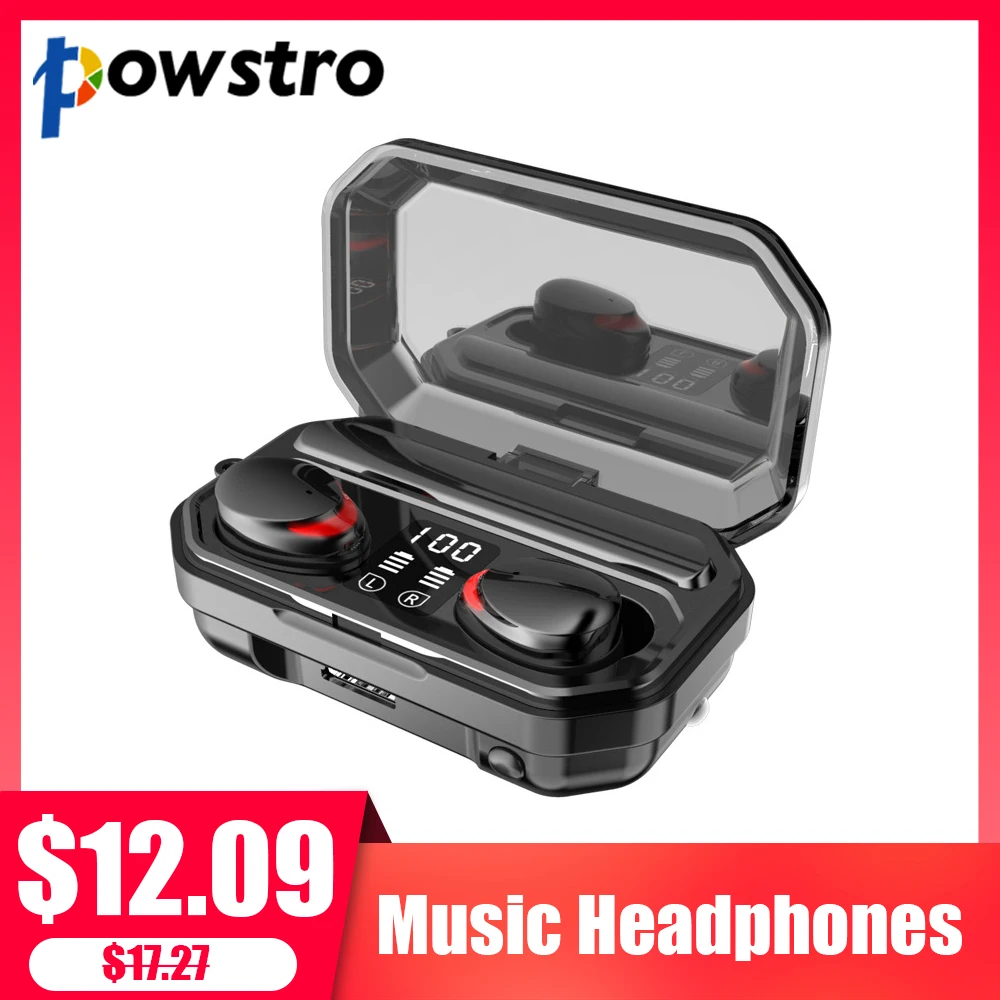 

Новый Водонепроницаемый спортивные Беспроводной наушники Шум снижение музыка Bluetooth 5,0 басовые наушники затычки с фонариком Функция