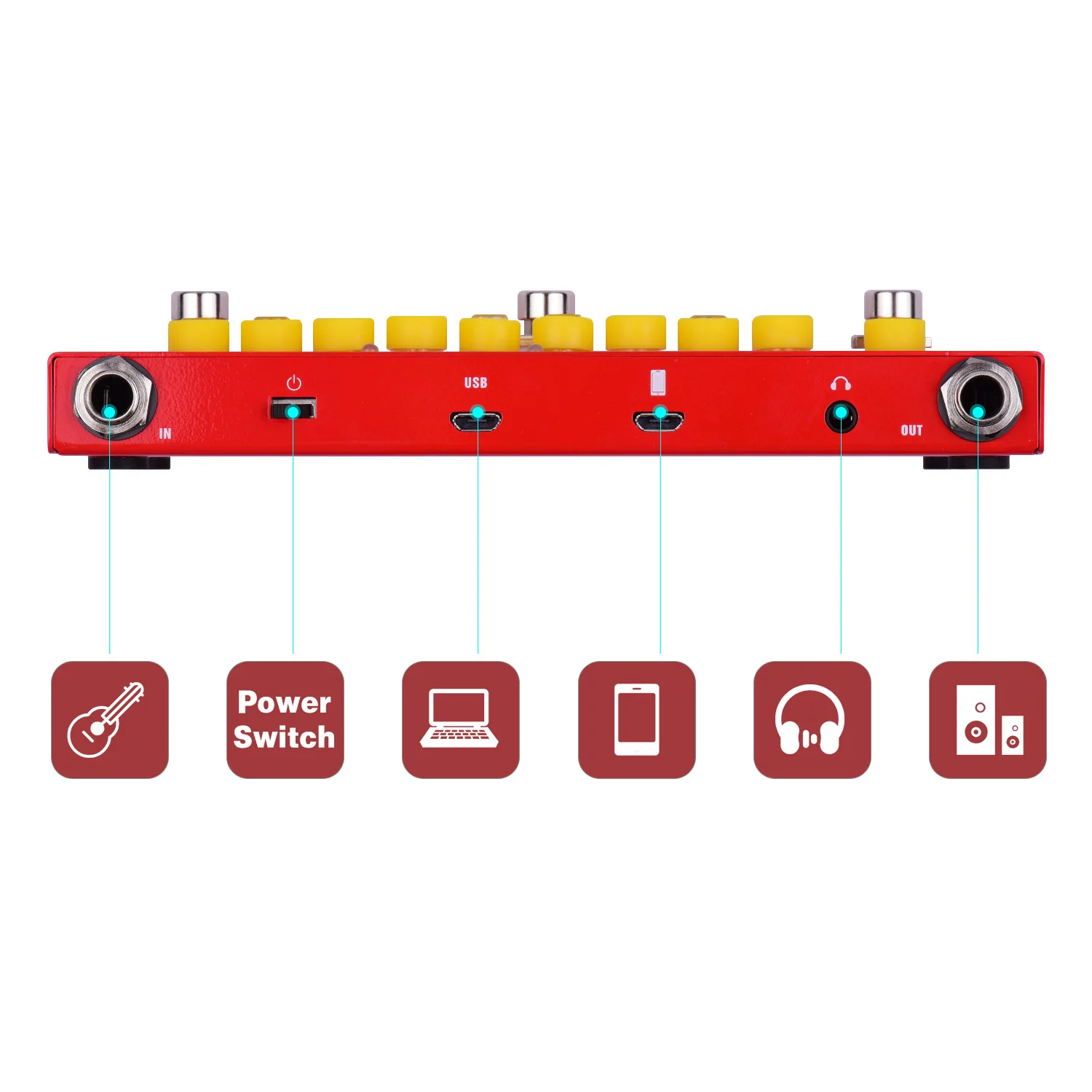 tragbare multi funktionale elektrische gitarre kombinierten effekte pedal gebaut in batterie mit aufnahme audio interface funktion free global shippin