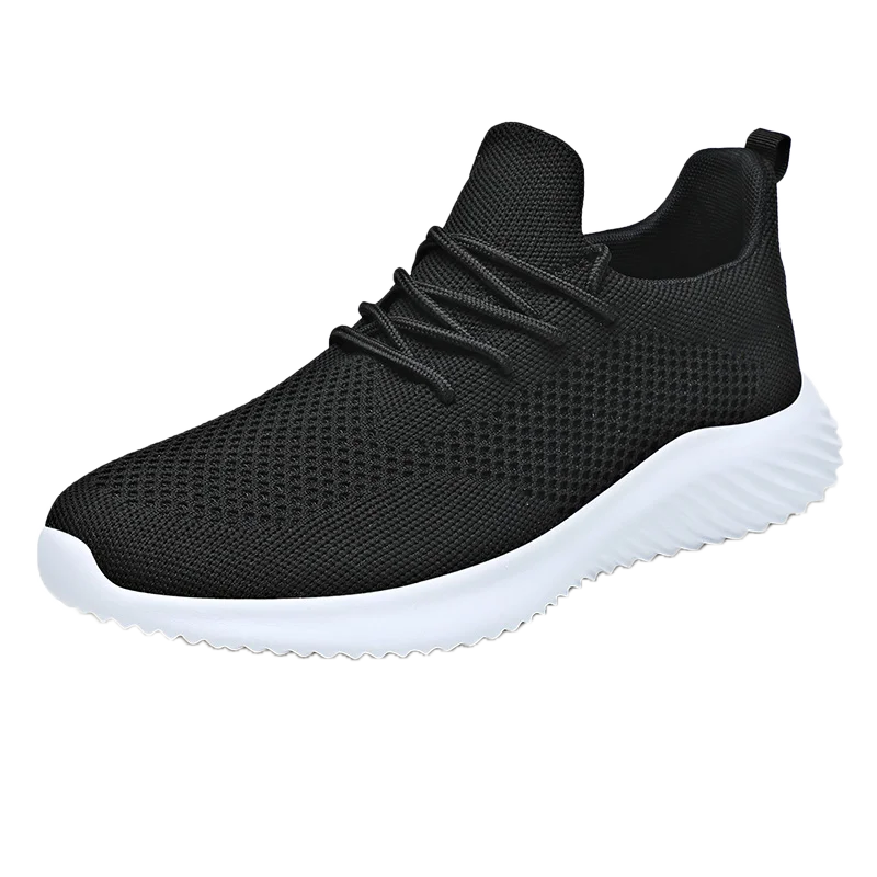 Мужские теннисные туфли легкие дышащие сетчатые белые Нескользящие кроссовки