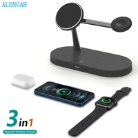 3 in 1 magnetic wireless charger 15w fast charging station for iphone 13 12 pro max mini chargers for apple watch 7 6 5 airpods