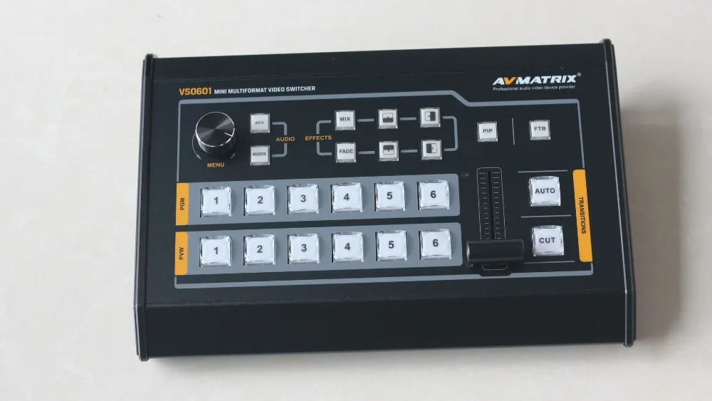 Avmatrix VS0601 мини 6-канальный SDI/HDMI мульти-формат видео коммутатор с центральным ремешком в виде буквы т, авто, переходов и протрите эффекты