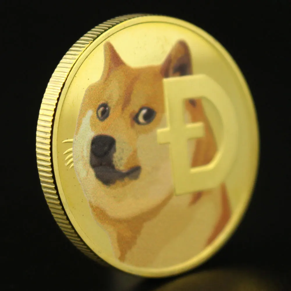Коллекционная позолоченная сувенирная монета Dogecoin к Луне | Дом и сад