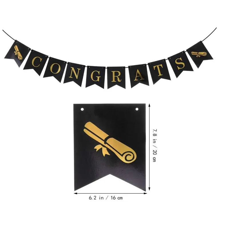 

Bronzing Letters Graduation Season Pull Flag Party Decoration Banner Fish Tail Flag String Flag 2021 Party Decorations