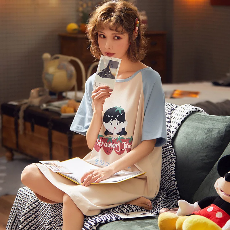 

ONE PIECE Chopper Women Short Sleeve Quality Cotton Sleeve Cartoon Sleepwear Girl Nightgowns Nightdress Sleepwear Sleepshirts