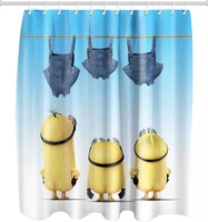 Funny Shower Curtains for Children Waterproof Fabric Shower Curtain for Bathroom Accessories with Hooks Decor