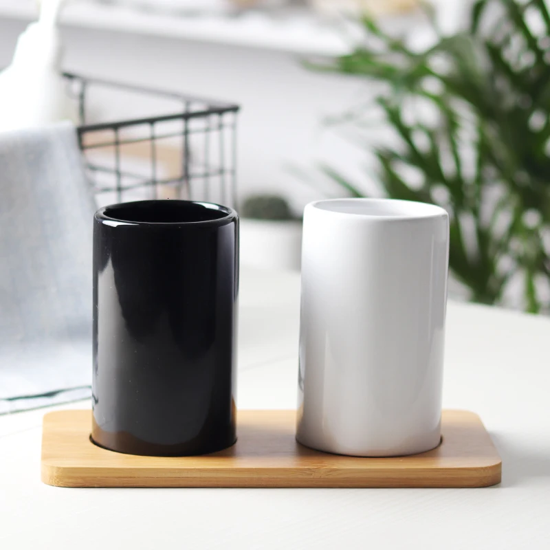 and white cups) Модная черно-белая керамическая эмульсия розлива повседневных предметов для отельного пресса бутылка для душа гель бутылка для мыла для рук - Цвет: and white cups)