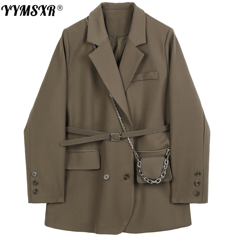 

New Korean Women Office Suit Jacket High Quality 2021 New Autumn and Winter Fashion Loose Long-sleeved Female Blazer