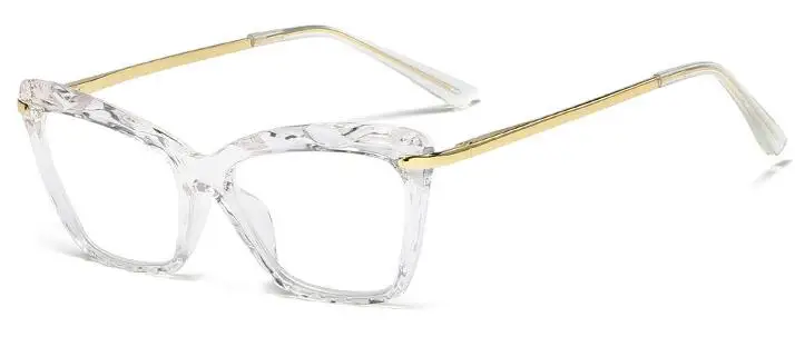 clear frame with deg Прозрачные очки «кошачий глаз», прозрачные оптические оправы, роскошные брендовые модные очки для чтения, женские очки - Цвет оправы: clear frame with deg