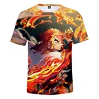 Новинка 2021, футболка унисекс с 3D принтом из аниме рассекающий демонов, модная повседневная футболка с круглым вырезом и коротким рукавом, стиль Харадзюку