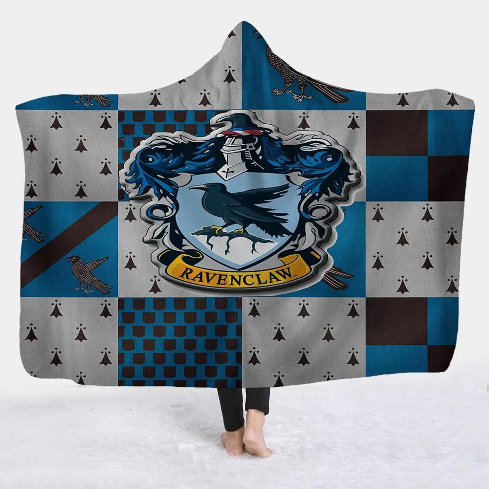DREAM KARIN Slytherin Ravenclaw Gryffindor Hufflepuff 3D плюшевое одеяло с капюшоном для взрослых и детей