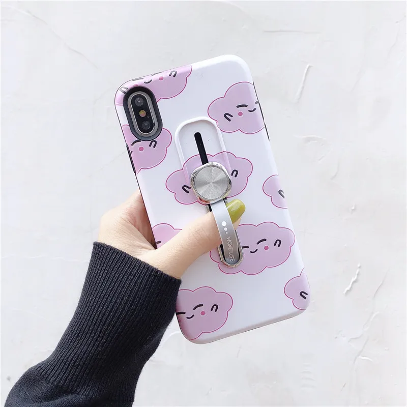 Чехол для телефона для iphone 11 pro XS Max XR X 6S 7 8 Plus, УФ-обесцвечивающая подставка, автомобильный держатель с магнитным кольцом-петлей, чехол для телефона для iphone 11