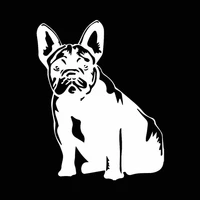Car Sticker French Bulldog Animal Dog Cartoon Blacksilver PVC Decal Car Sticker 13x164cm