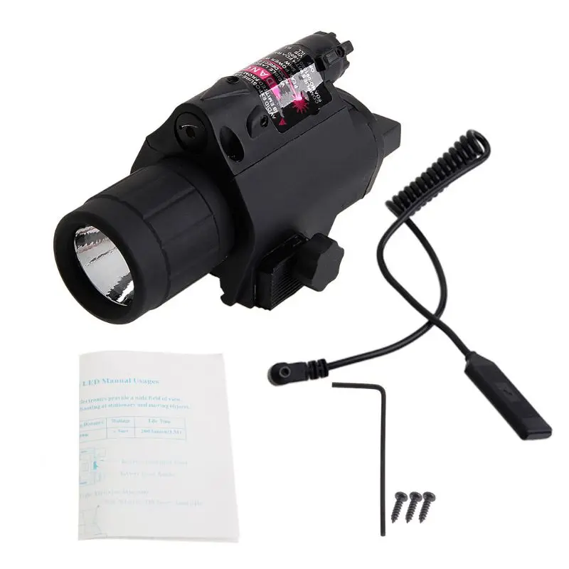 

H053 Red Laser Sight LED Flashlight Tactical Light 2 in 1 Combo for Picatinny Rail