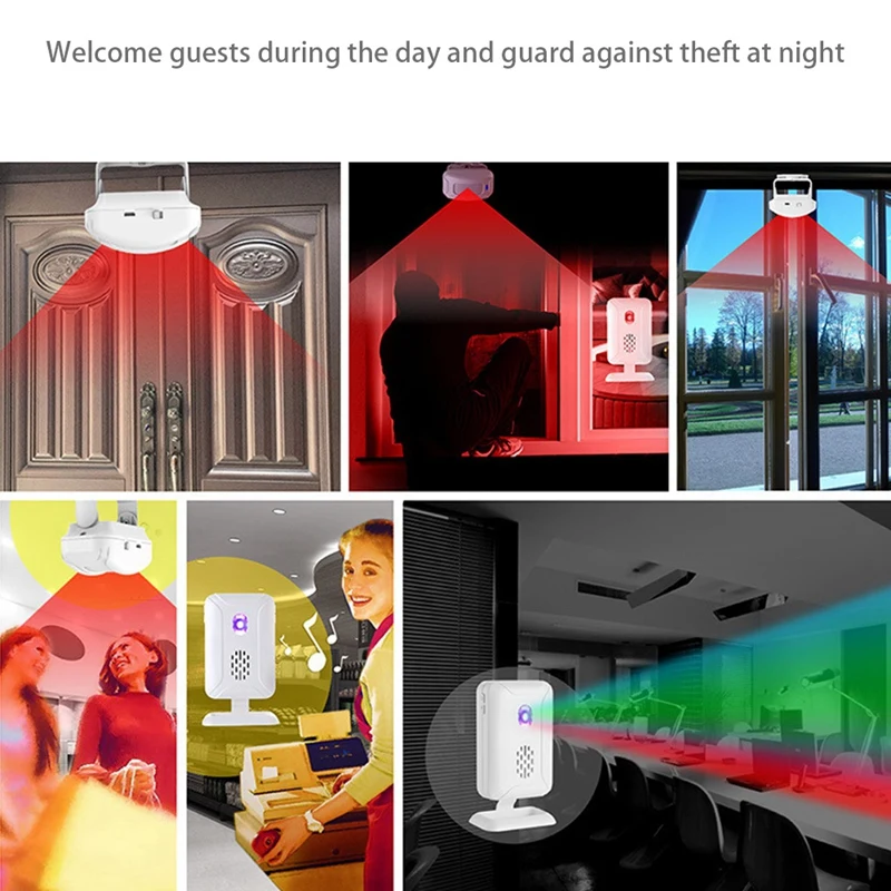 

Wireless Welcome Alarm Doorbell PIR Store Shop Entry Motion Sensor Infrared Detector Induction Doorbell