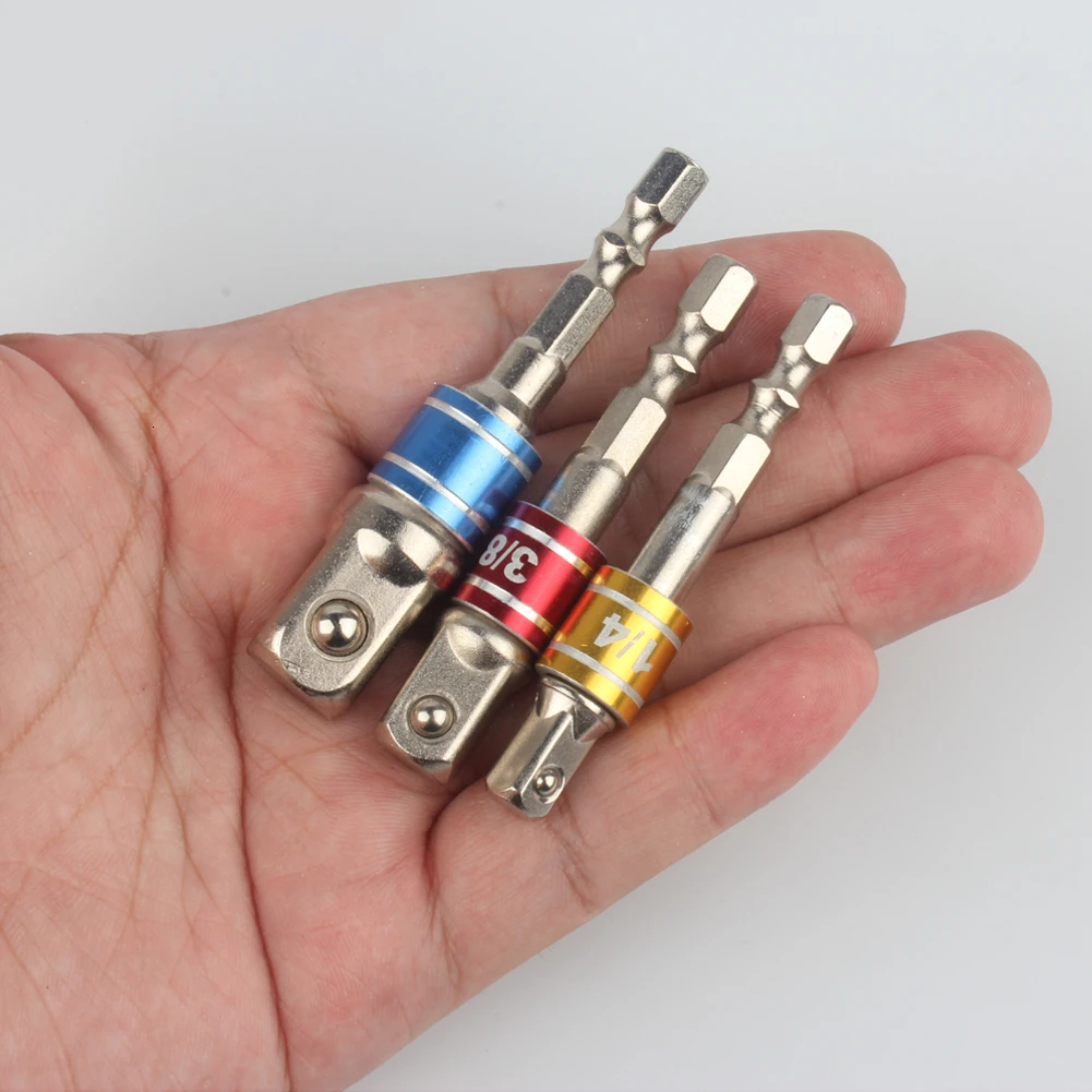 3 шт./компл. 1/4 &quot3/8&quot 1/2 &quotХромированная ванадиевая стальная розетка адаптер