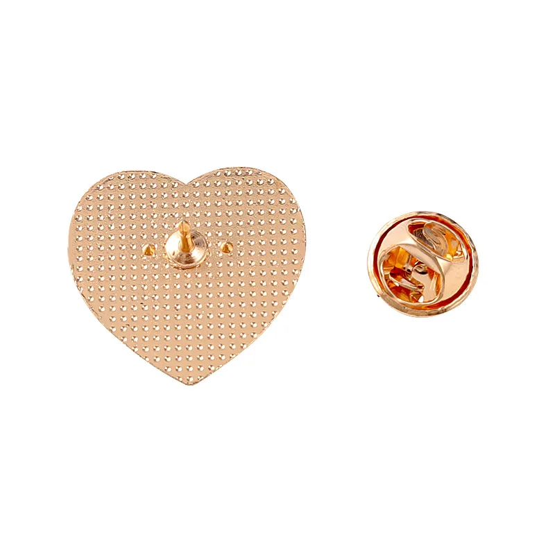 Металлический значок в форме сердца медаль булавка для сумки свитера воротника