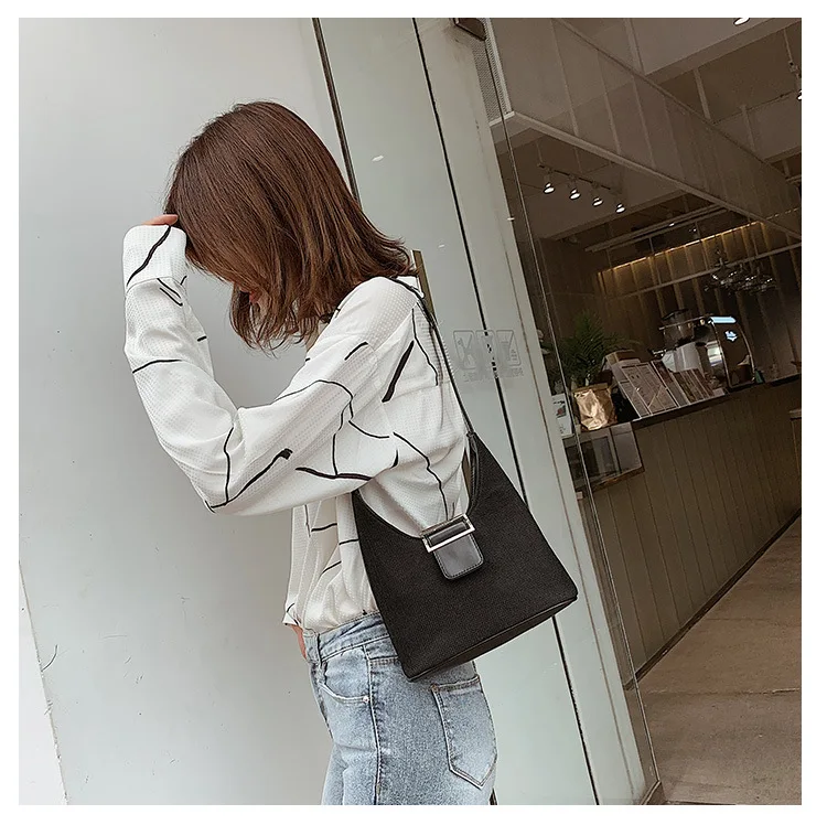 Летняя женская сумка ins 2019 новая Корейская версия 100 модная простая сумка-ведро