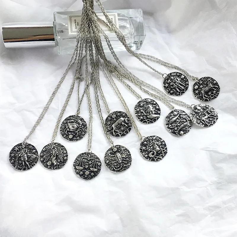 Ожерелье чокер MEIBEADS с 12 созвездиями ожерелье подвесками в дизайне Павлиньего