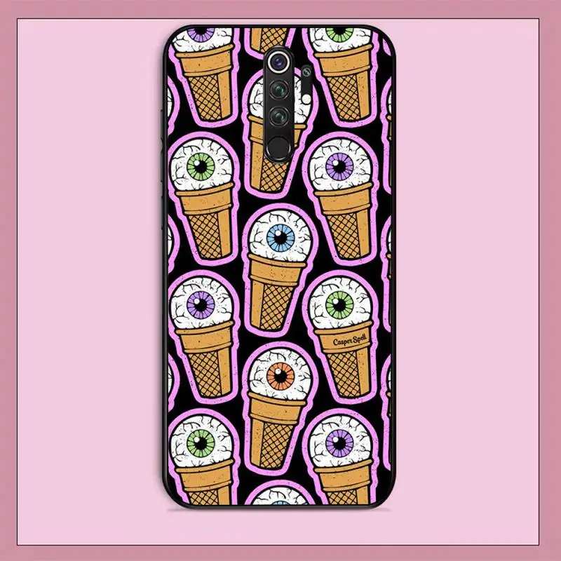 TOPLBPCS глаза ресницы эстетическое чёрный чехол для телефона Корпус RedMi note 9 4 5 6 7 5a 8