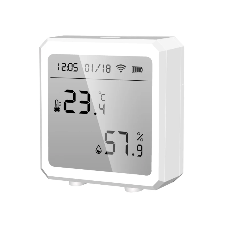 

Wifi Smart Temperatuur En Vochtigheid Sensor Ultra-Low Power Met Lcd-scherm Alarm Push Werkt Met Alexa google Thuis