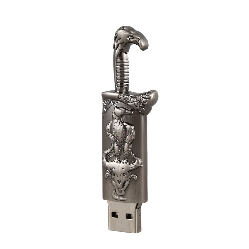 USB 2,0 металлический Меч Модель флэш-карты памяти хранения флеш-накопитель пистолет-черный, 16GB