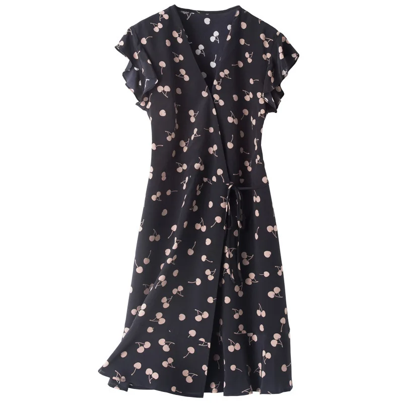 Женское шелковое платье осенняя юбка из шелка тутового шелкопряда с приталенной