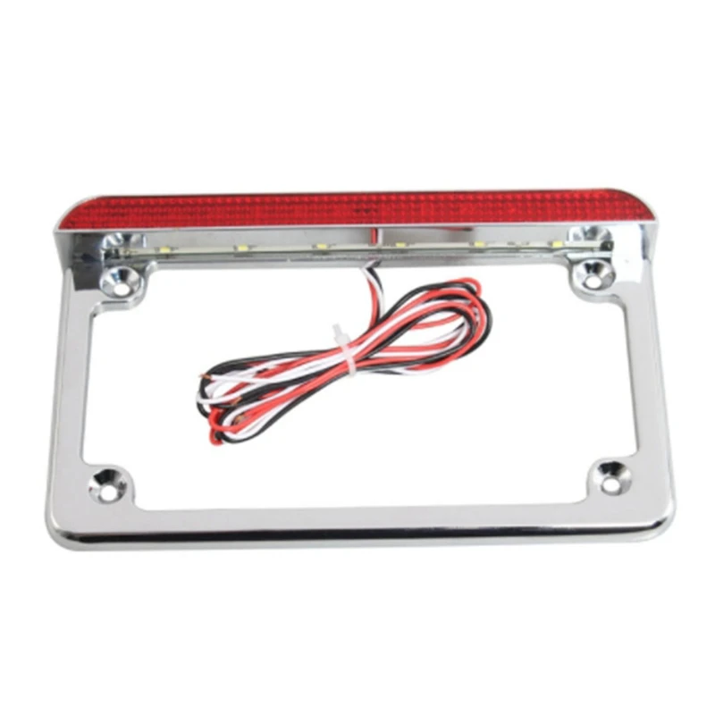 

Motorbike License Plate Frame Mount Holder with 6 Inch LED Brake Tail Light Universal for Honda Yamaha Kawasaki