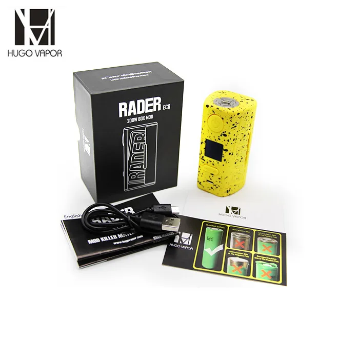 Оригинальный бокс мод Hugo Vapor Rader ECO 200 Вт TC с двойным 18650 легким вейп испарителем VS