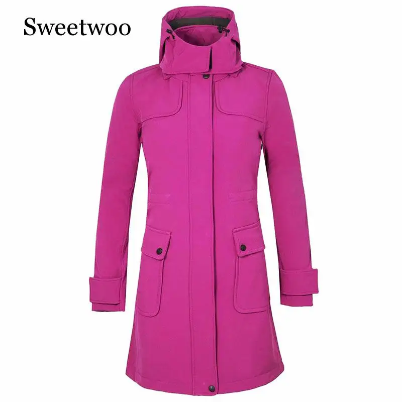 Зимнее длинное пальто женская водонепроницаемая куртка ветровка для кемпинга