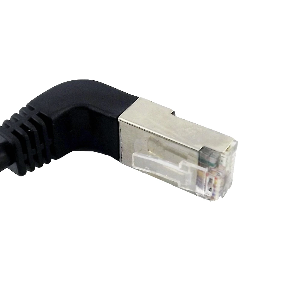 1x Ethernet LAN сеть RJ45 удлинитель адаптер кабель штекер 90 градусов угловой