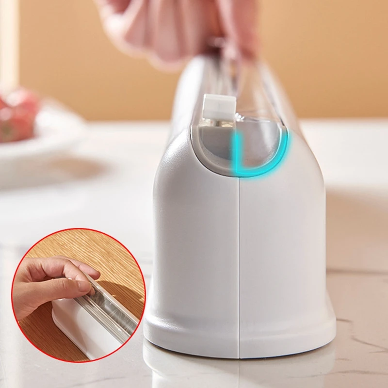 

Punch-Free Fixing Food Wrap Dispenser Cutter Foil Cling Film Wrap Dispenser Sharp Cutter Storage Holder Kitchen Tool
