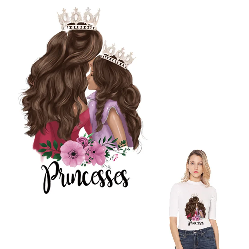 Принцесса Переводные железные патчи для одежды Бесплатная доставка текстильная