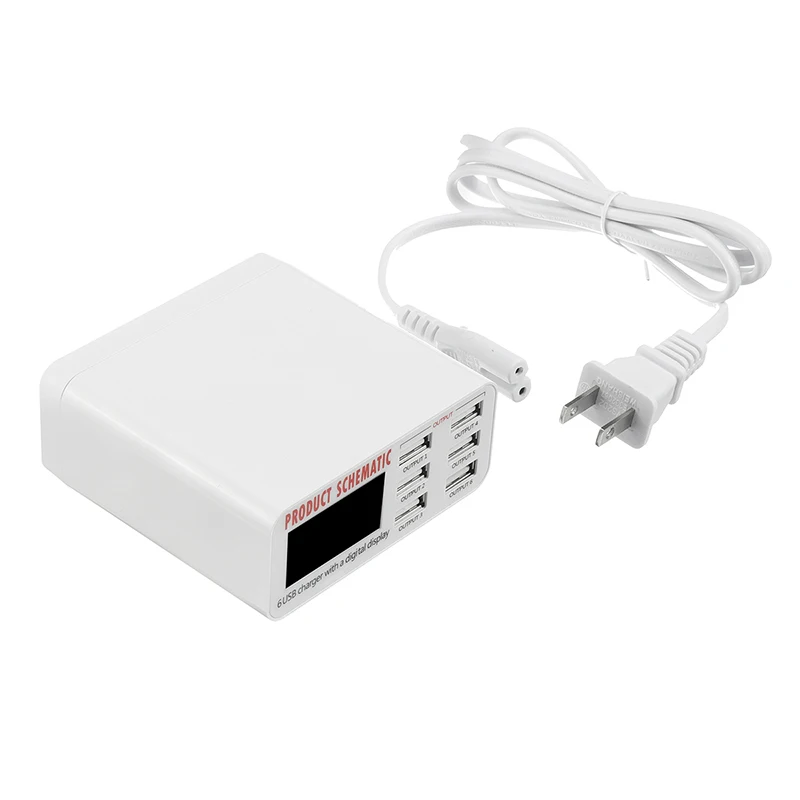 Интеллигентая(ый) 6 USB Порты и разъёмы Зарядное устройство паяльная станция 60W 8A ЖК-дисплей Дисплей быстрой зарядки для мобильного телефона зарядное устройство USB для планшета для iPhone samsung адаптер