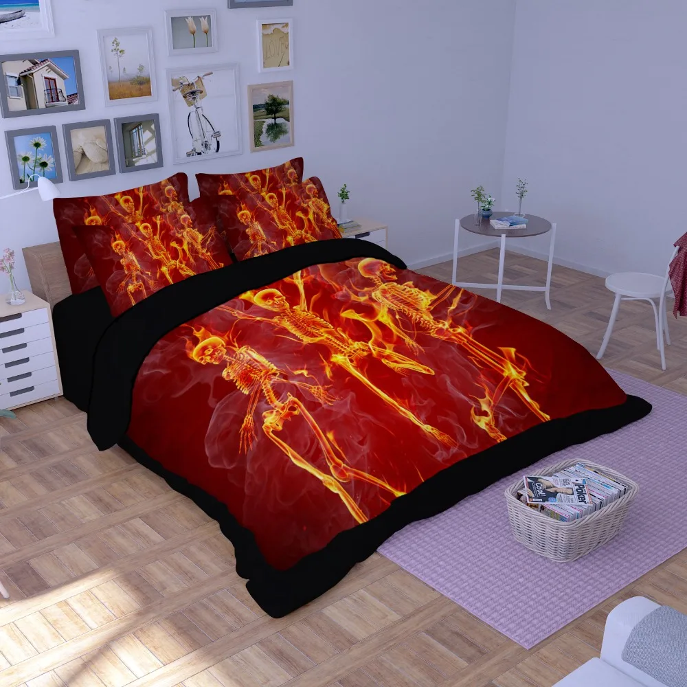 

New Unique Design fashion 3D Skull Bedding Sets Sugar Skulls Duvet Cover sets AU UK US Europe Twin Queen King Size bedclothes