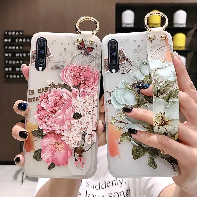 SoCouple ремешок чехол для samsung Galaxy S9 S8 S10 плюс S10e Note 8, 9, 10, плюс A40 A50 A70 A20 A10 A30 чехол для телефона из ТПУ с принтом держатель чехол