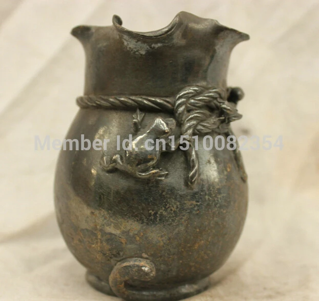 

Chinese China Folk Culture Handmade Copper Bronze Statue Frog incense burner